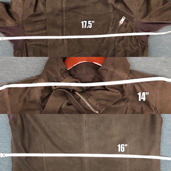 Rick Owens Lambskin Classic Biker Jacket Sz 6 Brwn - Picture 7 of 8